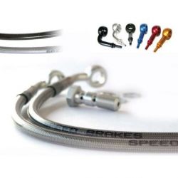 Durite de frein avant d'aviation SPEEDBRAKES inox/raccord bleu BMW R 80 RT