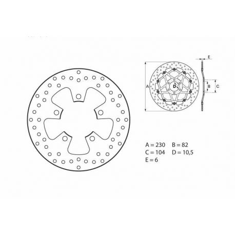 Disque de frein arrière Brembo Serie ORO rond fixe Kawasaki ZX7-R