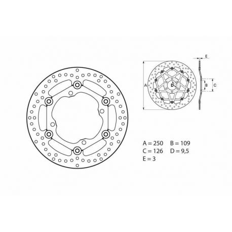 Disque de frein avant Brembo Serie ORO rond flottant Kawasaki KX125/250