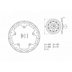 Disque de frein avant Brembo serie ORO rond fixe type 168B407D7