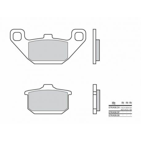 Plaquettes de frein BREMBO 07KA0808 organique Kawasaki