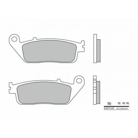 Plaquettes de frein BREMBO 07075XS carbone céramique organique