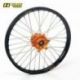 Roue avant complète HAAN WHEELS 21x1,85x36T jante noir/moyeu orange/rayons argent/têtes de rayons argent