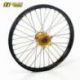 Roue avant complète HAAN WHEELS SM Tubeless 17x3,50x36T jante noir/moyeu or/rayons argent/têtes de rayons argent