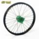 Roue avant complète HAAN WHEELS SM Tubeless 17x3,50x36T jante noir/moyeu vert/rayons argent/têtes de rayons argent