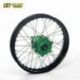 Roue arrière complète HAAN WHEELS SM Tubeless 17x4,50x36T jante noir/moyeu vert/rayons argent/têtes de rayons argent