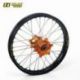 Roue arrière complète HAAN WHEELS SM Tubeless 17x5,00x36T jante noir/moyeu orange/rayons argent/têtes de rayons argent