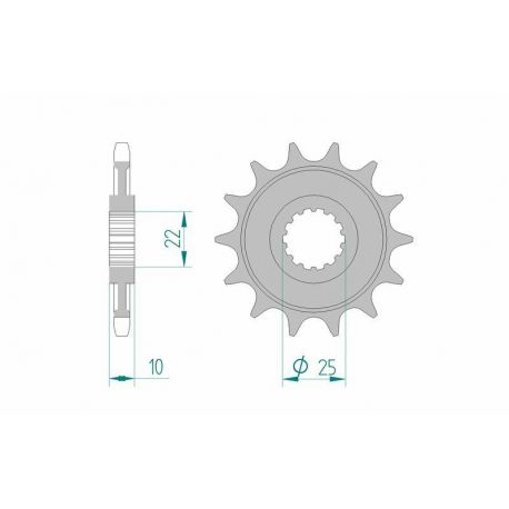 Pignon AFAM 13 dents acier type 94312 pas 520 GAS-GAS EC 250 Enduro