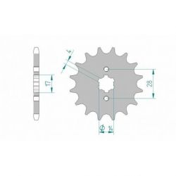 Pignon AFAM 14 dents acier type 49200 pas 428 DERBI 125 Mulhacen