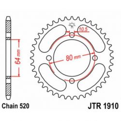 Couronne JT SPROCKETS 32 dents acier pas 520 type 1910