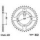 Couronne B1 52 dents acier standard pas 420 type 832 Yamaha DT50R - MBK X-Limit