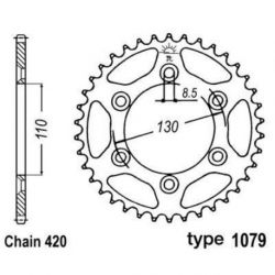 Couronne B1 62 dents acier standard pas 420 type 1079 CPI SUpermotard 50