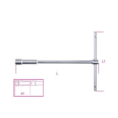 Clé à béquille simple avec douille profonde 6 pans BETA 14mm