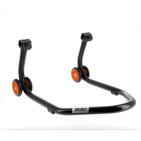 Béquille arrière BIHR Home Track supports en "V" noir mat roues orange