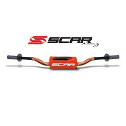 Guidon Ø28,6mm sans barre SCAR O² RC aluminium orange/mousse orange