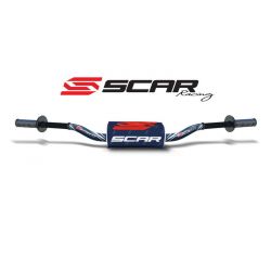 Guidon Ø28,6mm sans barre SCAR O² KTM/HVA aluminium Dark Blue/mousse bleu foncé