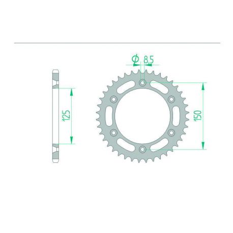 Couronne AFAM 41 dents acier standarc pas 520 type 71304