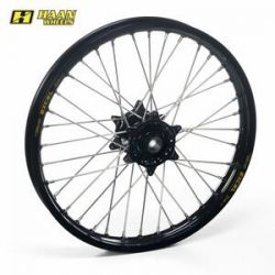 Roue avant complète HAAN WHEELS 21x2,15x36T jante noir/moyeu noir/rayons argent/têtes de rayons argent