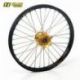 Roue avant complète HAAN WHEELS SM Tubeless 17x3,50x36T jante noir/moyeu or/rayons argent/têtes de rayons argent