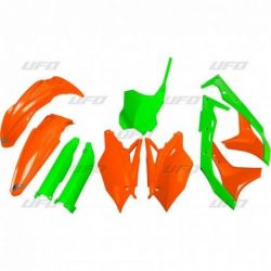 Kit plastiques UFO Edition Limitée vert/orange Kawasaki KX250F