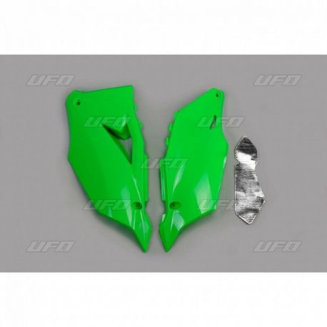 Plaques latérales UFO vert fluo Kawasaki KX450