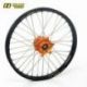 Roue avant complète HAAN WHEELS 21x2,15x36T jante noir/moyeu orange/rayons argent/têtes de rayons argent