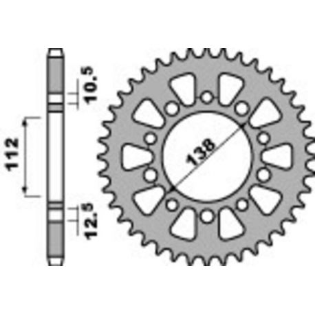 Couronne PBR 41 dents acier standard pas 520 type 4384