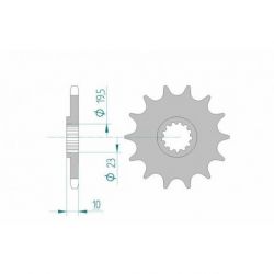 Pignon AFAM 15 dents acier type 22303 pas 520 BETA ALP 200