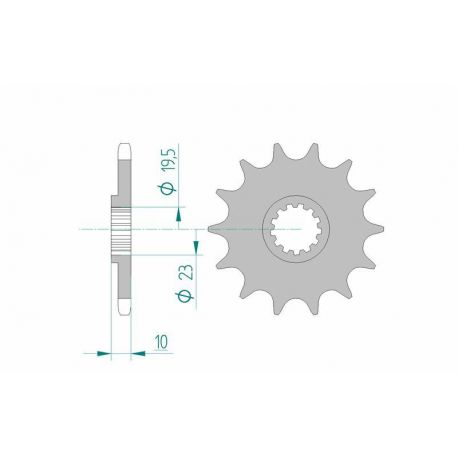 Pignon AFAM 15 dents acier type 22303 pas 520 BETA ALP 200