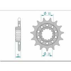 Pignon AFAM 16 dents acier type 166800 pas 525 BMW HP4 1000