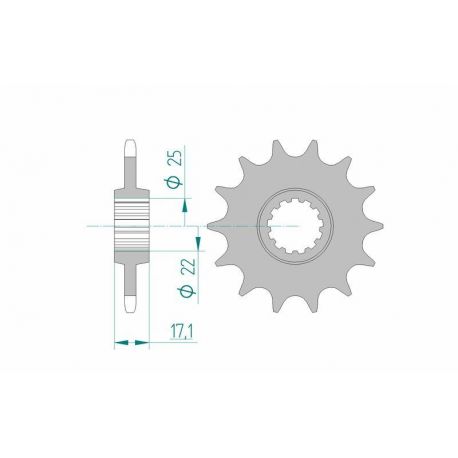 Pignon AFAM 15 dents acier type 20407 pas 520 HONDA CB 500 F