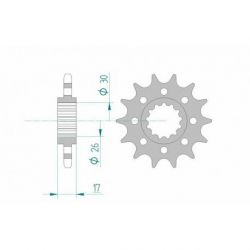 Pignon AFAM 15 dents acier type 20615 pas 525 HONDA CBR 929 RR Fireblade