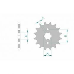 Pignon AFAM 17 dents acier type 21200 pas 428 BETA RR 125 Enduro