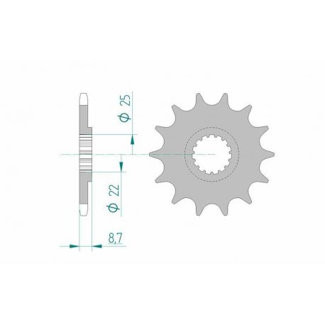 Pignon AFAM 13 dents acier type 73301 pas 520 BETA RR 250 2T Enduro