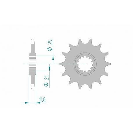 Pignon AFAM 12 dents acier type 64302 pas 520 HM-HONDA CRE F 450 X