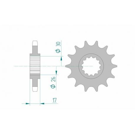 Pignon AFAM 15 dents acier type 20603 pas 530 HONDA VF 750 C