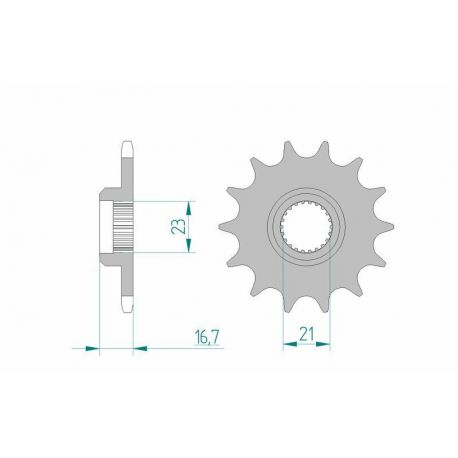 Pignon AFAM 16 dents acier type 21506 pas 520 YAMAHA XJ 600 N Diversion