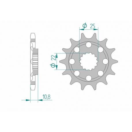 Pignon AFAM 15 dents acier type 94807 pas 525 MV (AGUSTA) 910 R Brutale