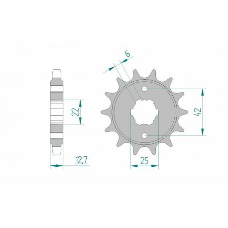 Pignon AFAM 18 dents acier type 20502 pas 530 HONDA CB 500