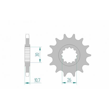 Pignon AFAM 16 dents acier type 21607 pas 525 YAMAHA MT-07 700