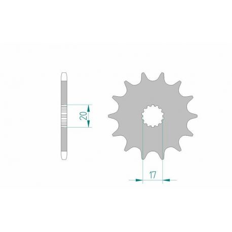 Pignon AFAM 14 dents acier type 21203 pas 520 GAS-GAS EC 125