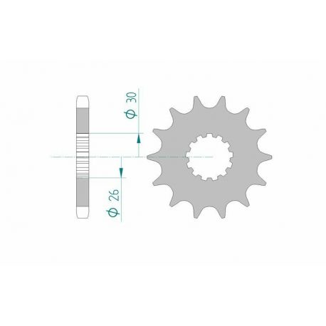 Pignon AFAM 19 dents acier type 88800 pas 530 TRIUMPH 750 Daytona