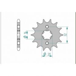 Pignon AFAM 14 dents acier type 21208 pas 428 HM-HONDA CRE F 125 RR