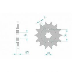 Pignon AFAM 13 dents acier type 21300 pas 520 HYOSUNG GT 250 Comet