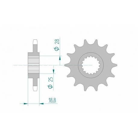 Pignon AFAM 15 dents acier type 61600 pas 525 APRILIA ETV 1000 Caponord