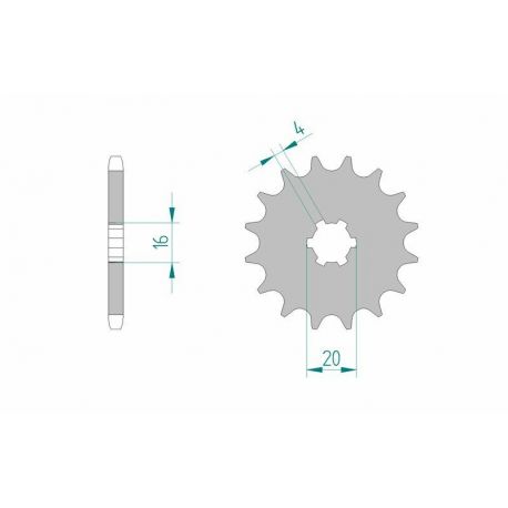 Pignon AFAM 10 dents acier type 28200 pas 428 SCORPA SY 125 F