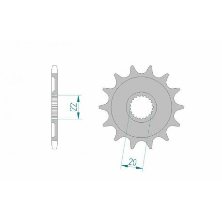 Pignon AFAM 12 dents acier type 21309 pas 520 GAS-GAS EC 250 F