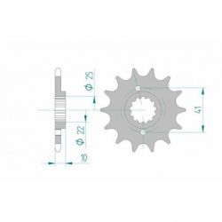 Pignon AFAM 15 dents acier type 20509 pas 520 HONDA NX 500