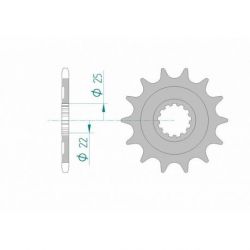 Pignon AFAM 13 dents acier type 27502 pas 520 KAWASAKI KLX 450 R