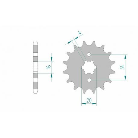 Pignon AFAM 14 dents acier type 21200 pas 428 BETA RR 125 Enduro